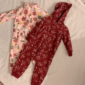 Carter’s baby girl 12months fleece and sweatsuit jumpsuits